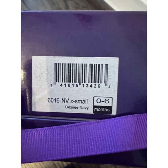 PediPed Infant 0-6 Month Mary Janes Navy Blue Leather Dress Shoes Butterfly NWT - Picture 8 of 12